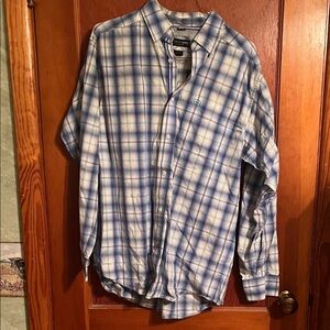 Ariat Men's Light Blue Plaid Button Down Shirt
